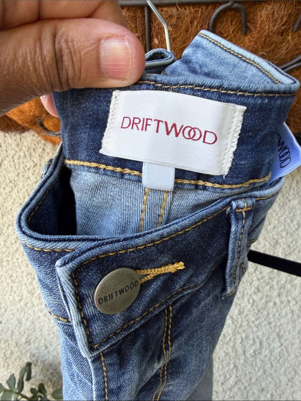 DRIFTWOOD Blue Denim Ankle Jeans with Aztec Trim and Brown Fringe - Picture 5 of 5